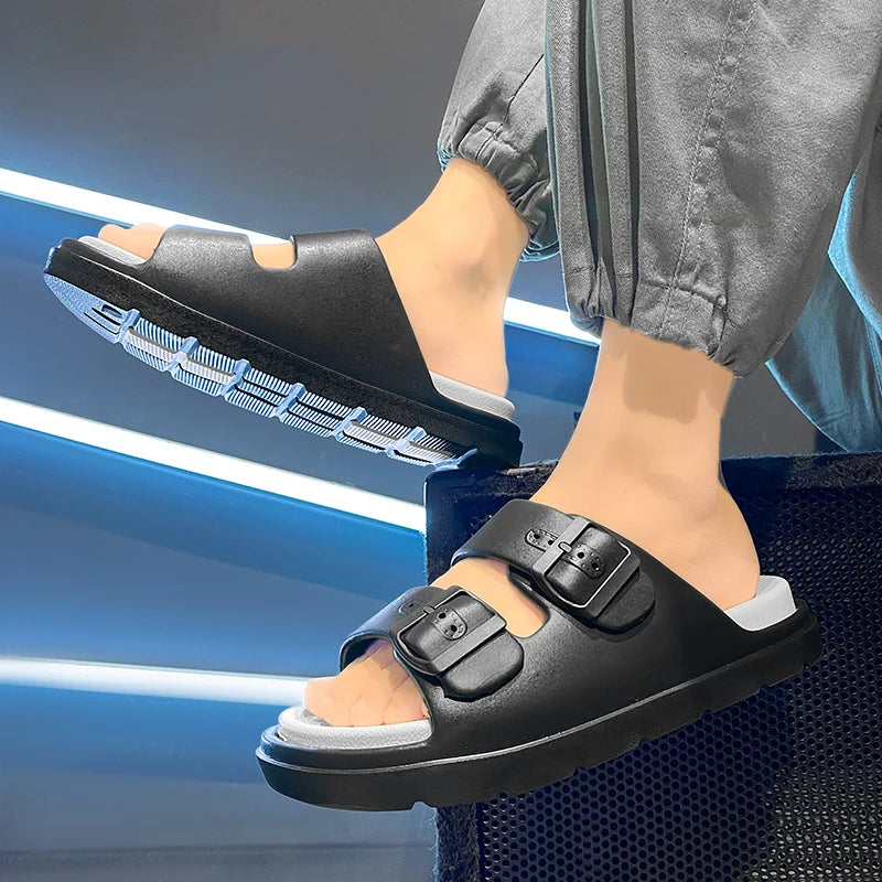 Men's Slippers Indoor Outdoor Sandals Beach Comfortable Soft Thick Slides Design Men Casual Shoes Flip-flops Mens Home Slippers