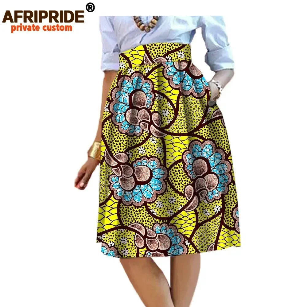 2026 Summer Original African Style Garment Midi Skirt for Women Private Custom High Quality Batik Cotton Femmal Clothing A722704