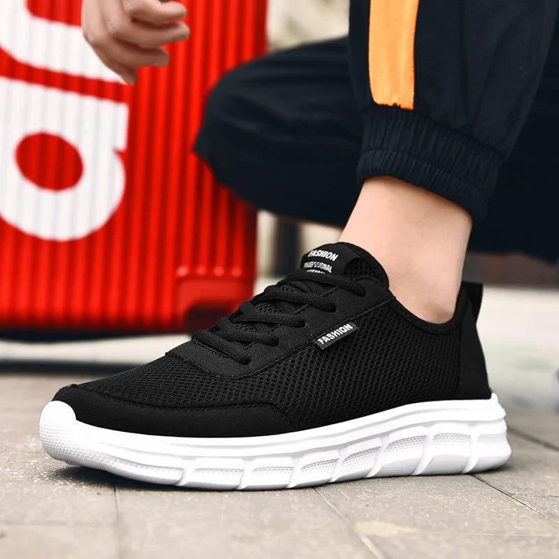 MAEDEF New Sneakers Men's Breathable Mesh Lightweight Casual Walking Man Shoes Big Size 39-48 Comfortable Black Sneakers for Men