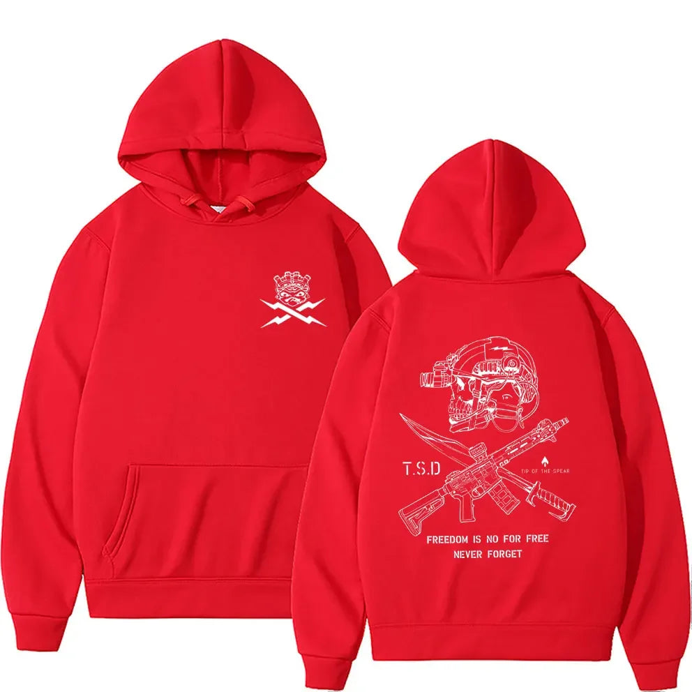 2025 Cool Sparta X-ray Tactical Skull Print Men Women Hooded Sweatshirt Autumn Winter Daily Outdoor Casual Loose Warm Sportswear BAZAARHUBO