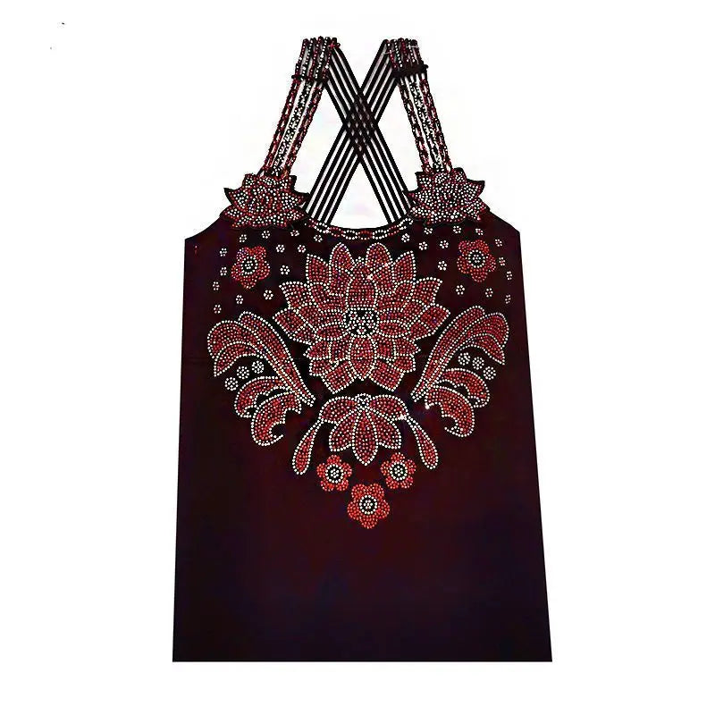 Sexy Summer Backless Tank Tops European Style Bright Diamond Camisole Vest For Women Sleeveless Suspender Bottom Shirt