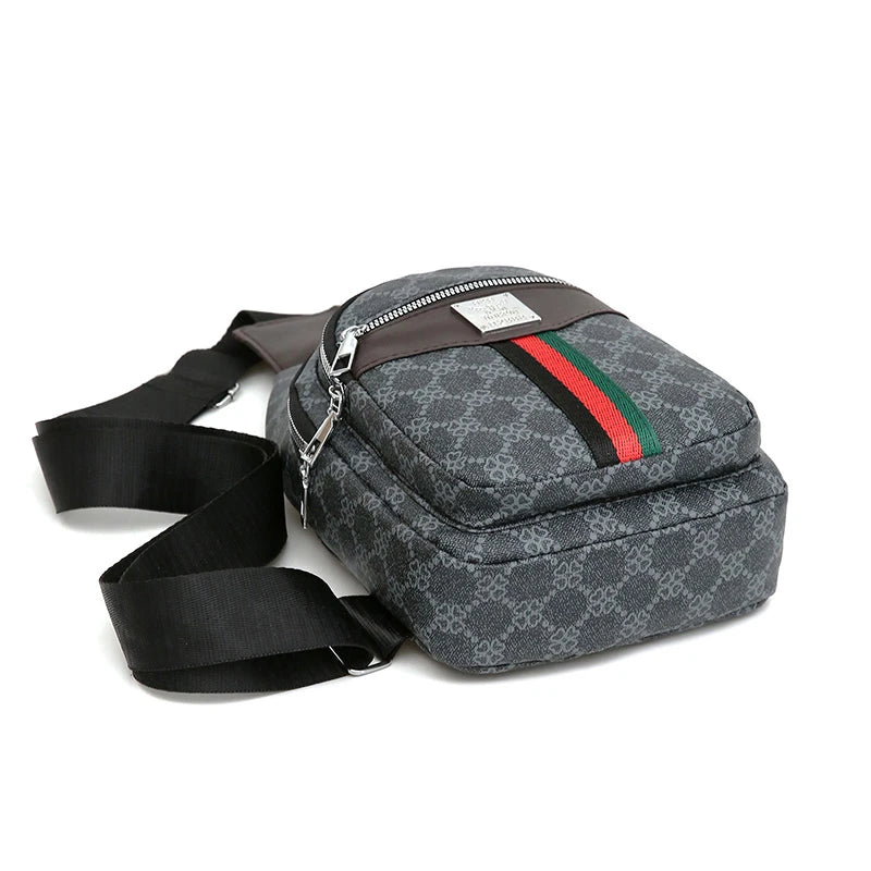 Men's Multifunction Messenger Bag Shoulder Cloth Chest Bags Crossbody Casual  Handbag with Earphone Hole