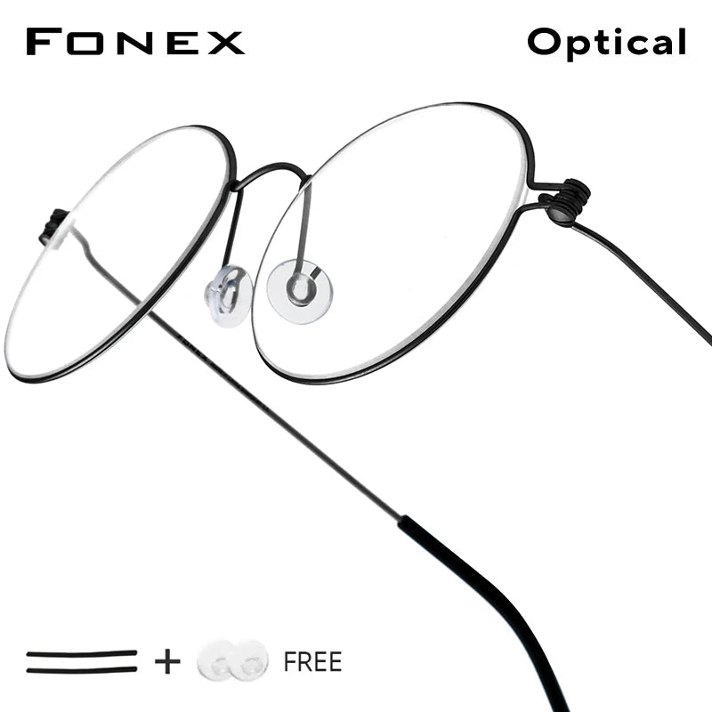 FONEX B Titanium Glasses Frame Women Brand Design Eyeglasses Men Korean Denmark Ultralight-Weight Morten Screwless Eyewear 7510 BAZAARHUBO