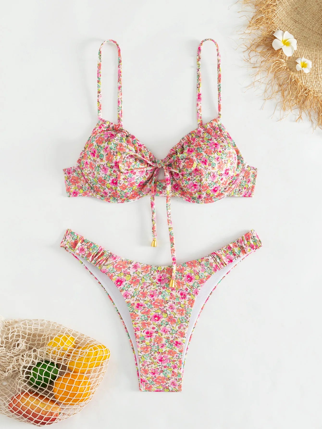 Floral Print Bathing Suit Brazilian Biquinis Swimming Suit for Women 2025 New Summer Bikini Micro Swimsuit Sexy Swimwear Bather