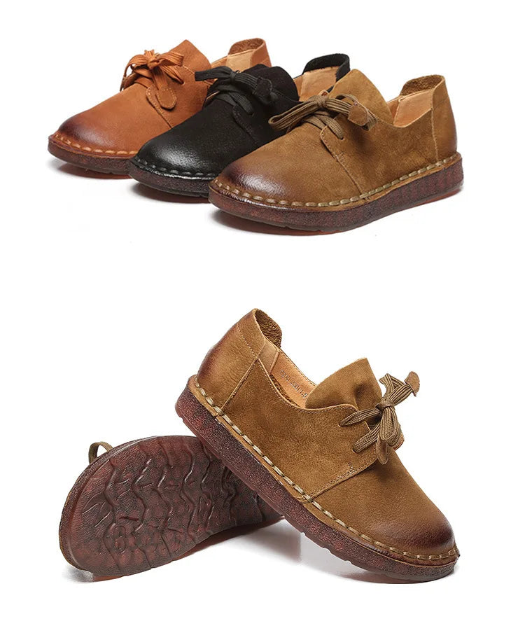 ZXRYXGS Retro Style Top Cowhide Single Shoes Woman New Flats 2025 Winter Soft Sole Comfort Warm Shoes Flat Sneakers Casual Shoes