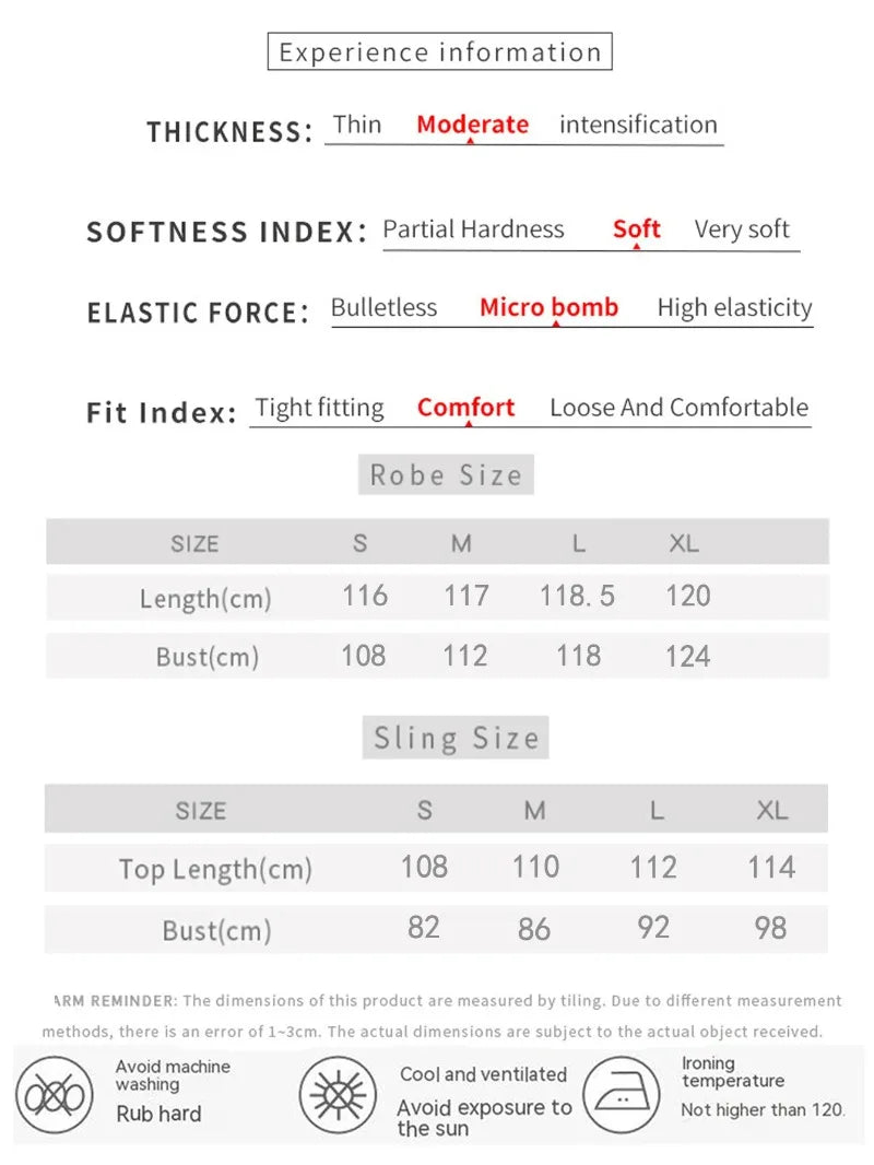 Women's Sexy Fashion 2 Piece Pajama Set  V-Neck Slip Dress with Long Robe Sleepwear
