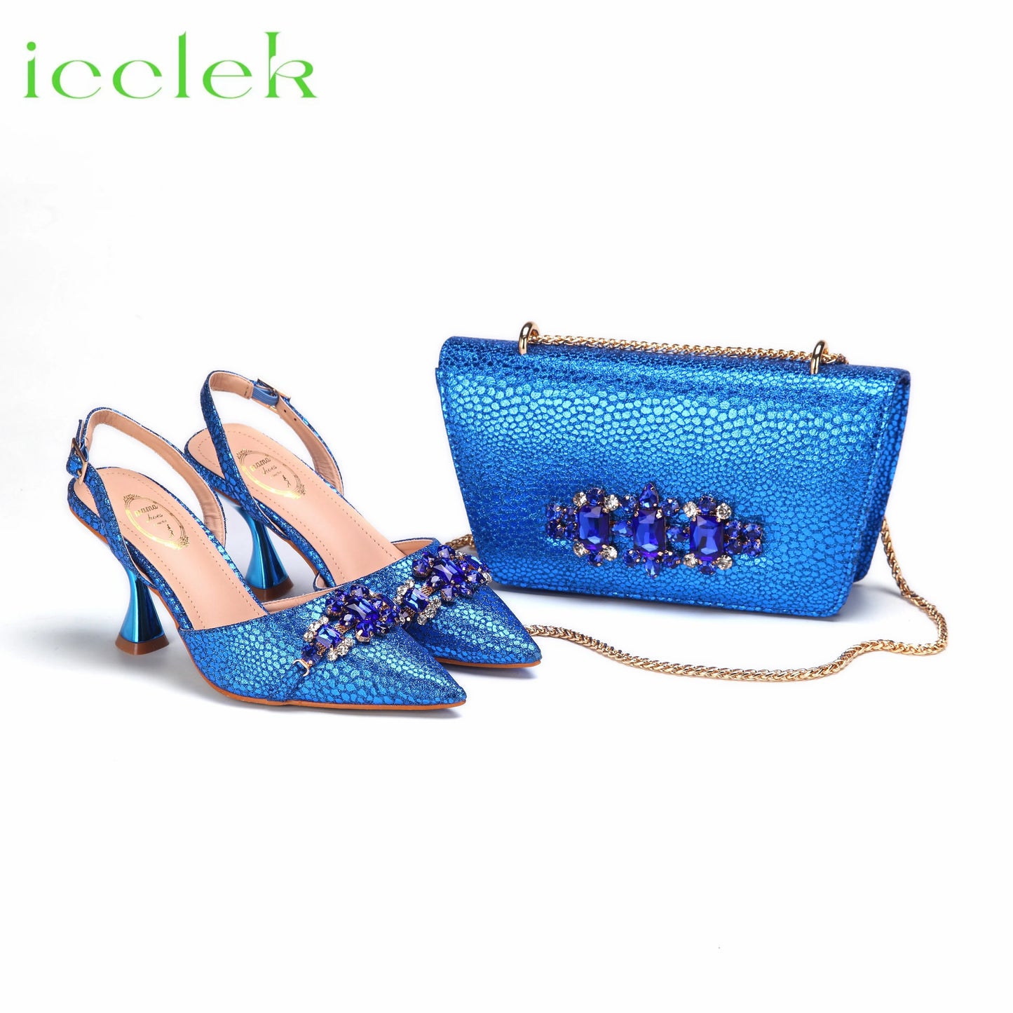 New Arrivals Special Design Pink Color African Women Shoes and Bag Set Pointed Toe Sandals for Wedding Party