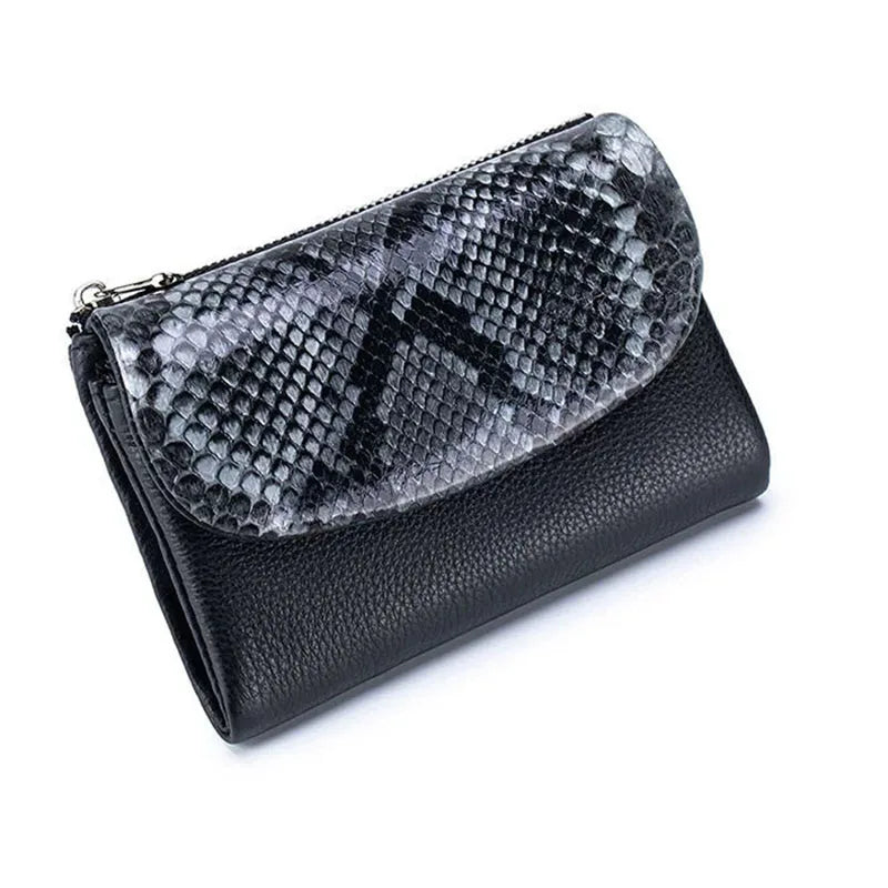 Short Genuine Leather Wallet Women RFID Card Holder Purse Ladies Mini Soft Real Cow Leather Clutch