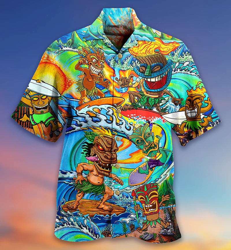 Summer Floral Parrot 3d Print Shirt Men Women Fashion Shirts Single-Breasted Short Sleeve Hawaiian Shirts Blouse Men's Clothing