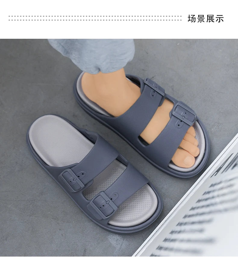 Men's Slippers Indoor Outdoor Sandals Beach Comfortable Soft Thick Slides Design Men Casual Shoes Flip-flops Mens Home Slippers