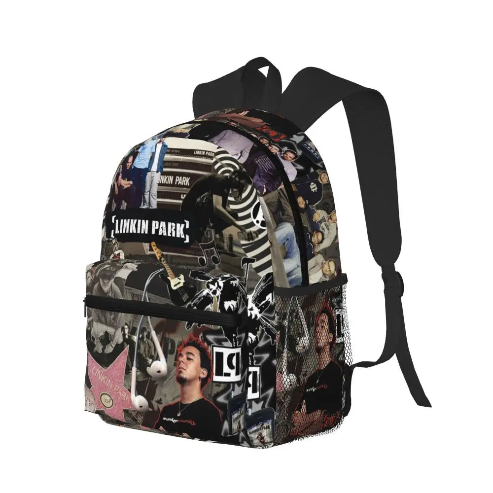 L-Linkin-S P-Park-S Band Student Backpack School Bag Hiking Travel Daypack for Boys Girls Fashion Bookbag Shoulder Bags