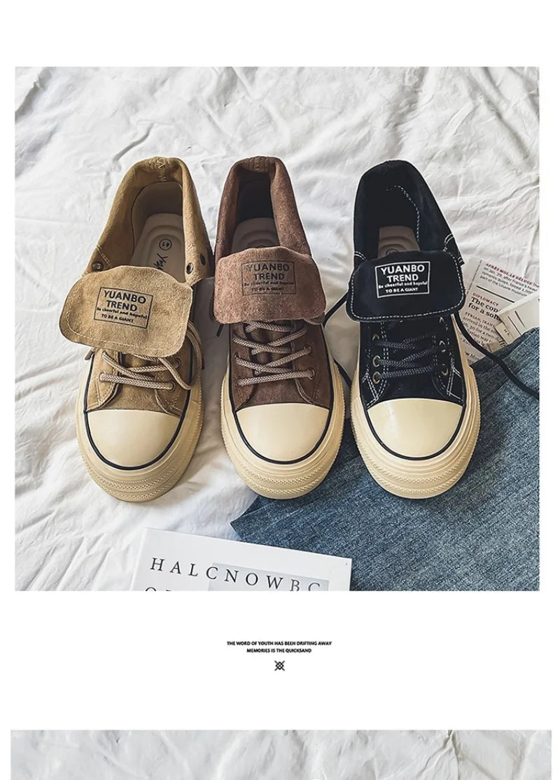 Couple Sneakers Classics Denim Canvas Shoes Fashion High Top Casual Shoes Platform Vulcanized Shoes for Men Lace Up Ankle Boots
