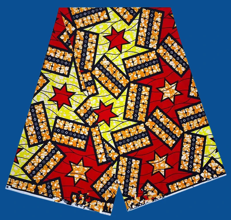 2025 Fashion Veritable African Wax Pagne Wax  100% Cotton Batik Tissu Wax Loincltoh Nigerial Dress 6yards for Sewing YG5-110-1