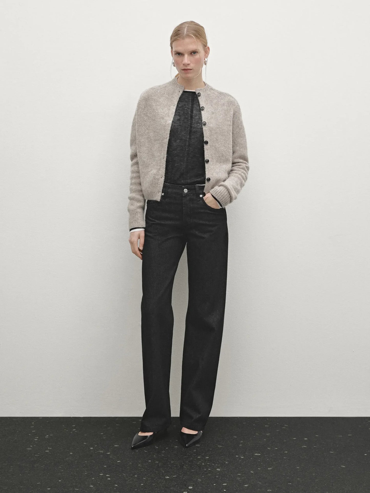 Ethereal costume 2026 MD YAZHIMEI spring new style of Women's Casual minimalist commuter style semi-turtleneck knit cardigan