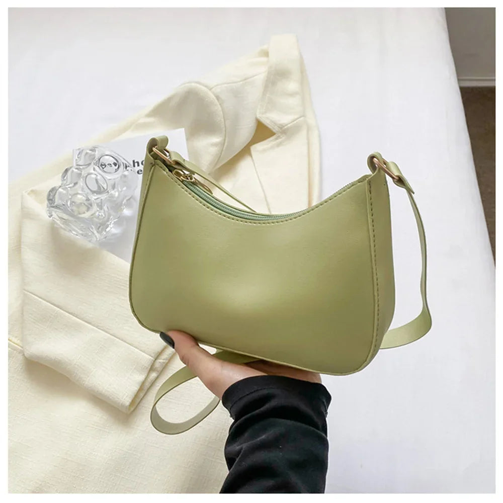 WOMEN'S Bag Underarm Bag  Handbags Retro Solid Color PU Leather Shoulder Underarm Bags Casual Women Hobos Handbags