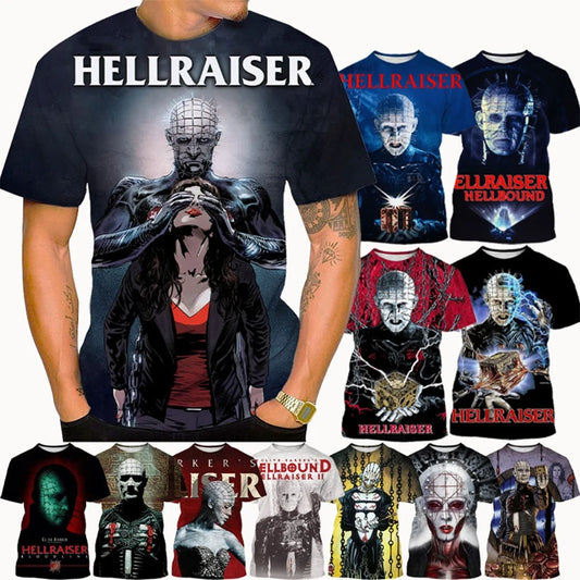 Summer fashion trend creative 3D printing printed horror movie hip-hop casual comfortable printed short sleeved shirt