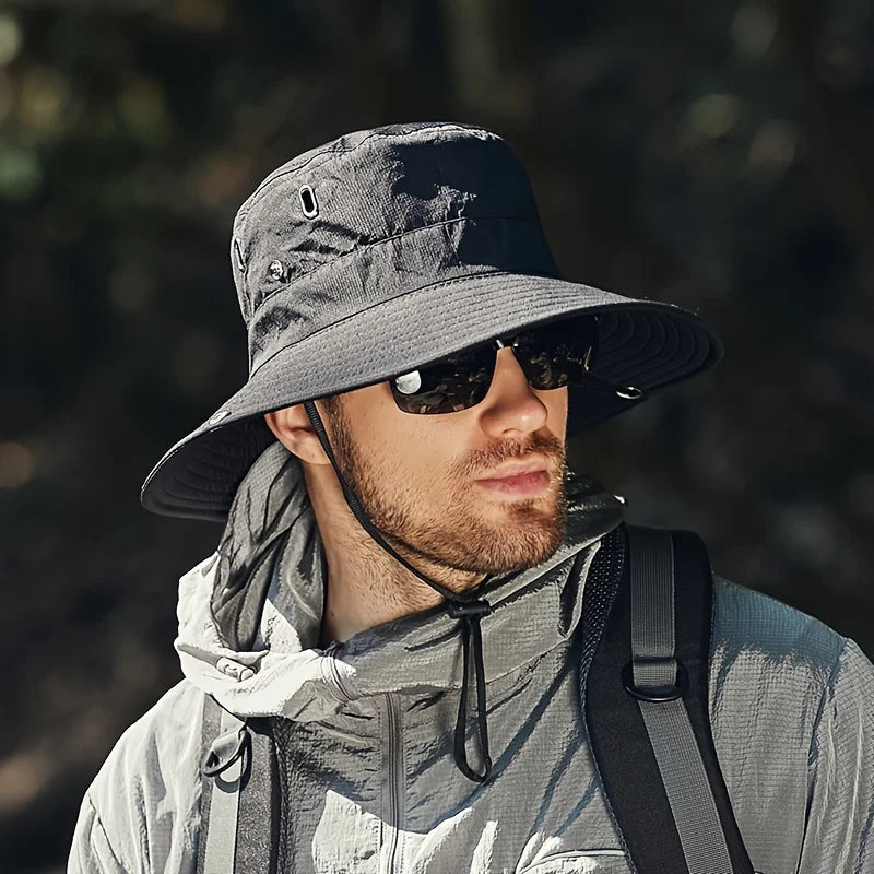 New Fisherman's Hat Fashionable and Versatile Sunscreen Mountaineering Hat Adjustable Breathable Waterproof Outdoor Camping Hat BAZAARHUBO