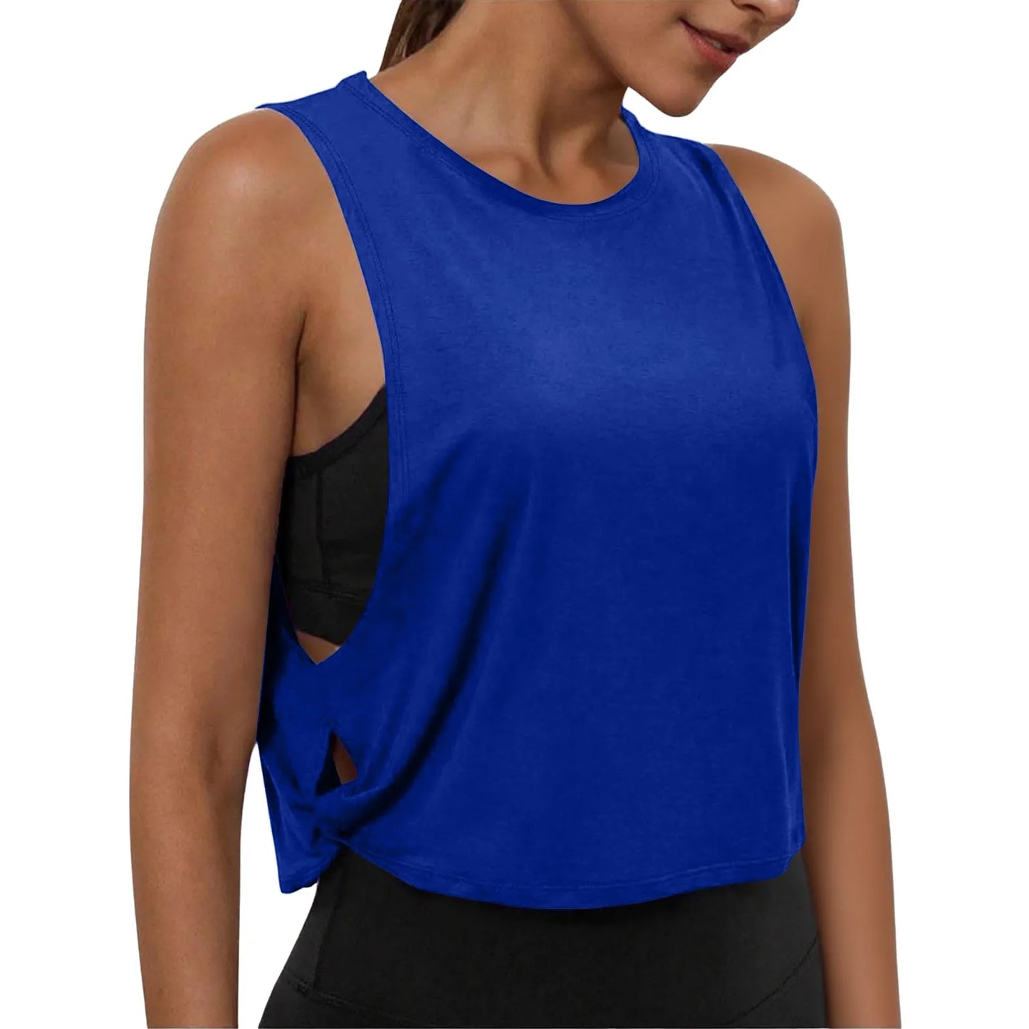 Women Sleeveless Yoga Top Breathable Gym Vest Tank Crop Top Running Tee