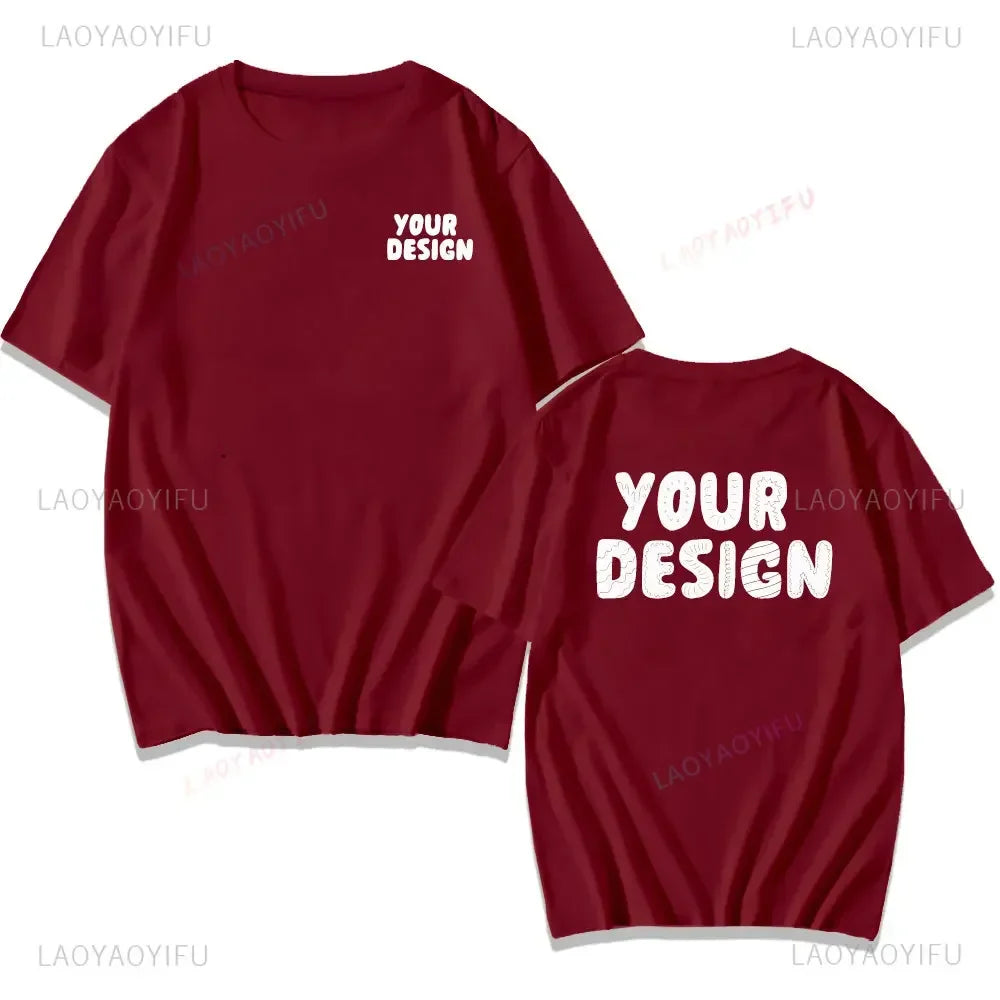 2025 Customized Printed Cotton Black White T Shirt Harajuku Men Women Tee DIY Your Like Photo  Tshirt Fashion Custom Tops