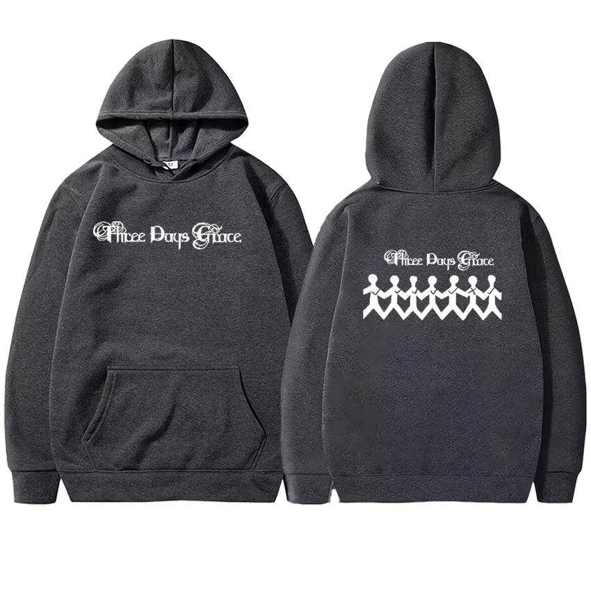 2025 New In Three Days of Grace Album Hoodie  Double Sided Fleece Autumn Winter Pullover Men Women Long sleeve Sweatshirt Unisex