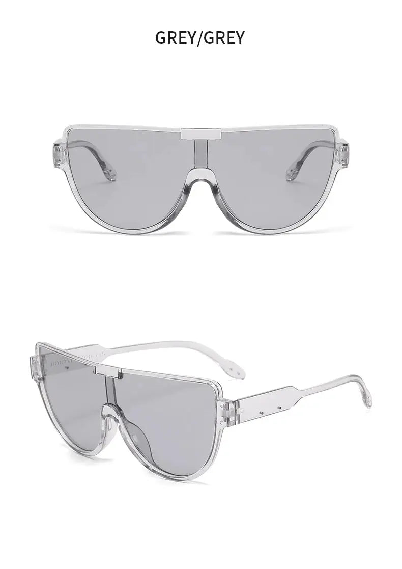 Fashion New Retro Oversized Sunglasses Women Integrated Frame Eyeglasses Punk Style Street Photography Glasses BAZAARHUBO