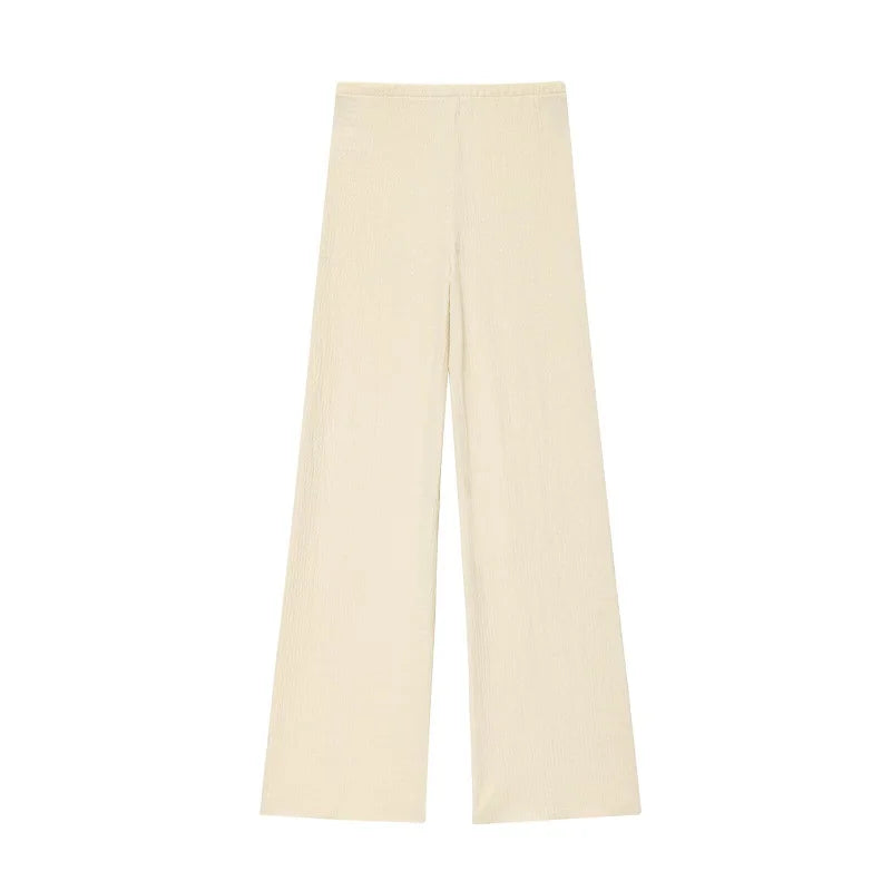 MUJER 2025 Women's Pants Sets Textured High Waist Pants for Women Summer Loose Pants Woman Streetwear Casual Trousers Womens
