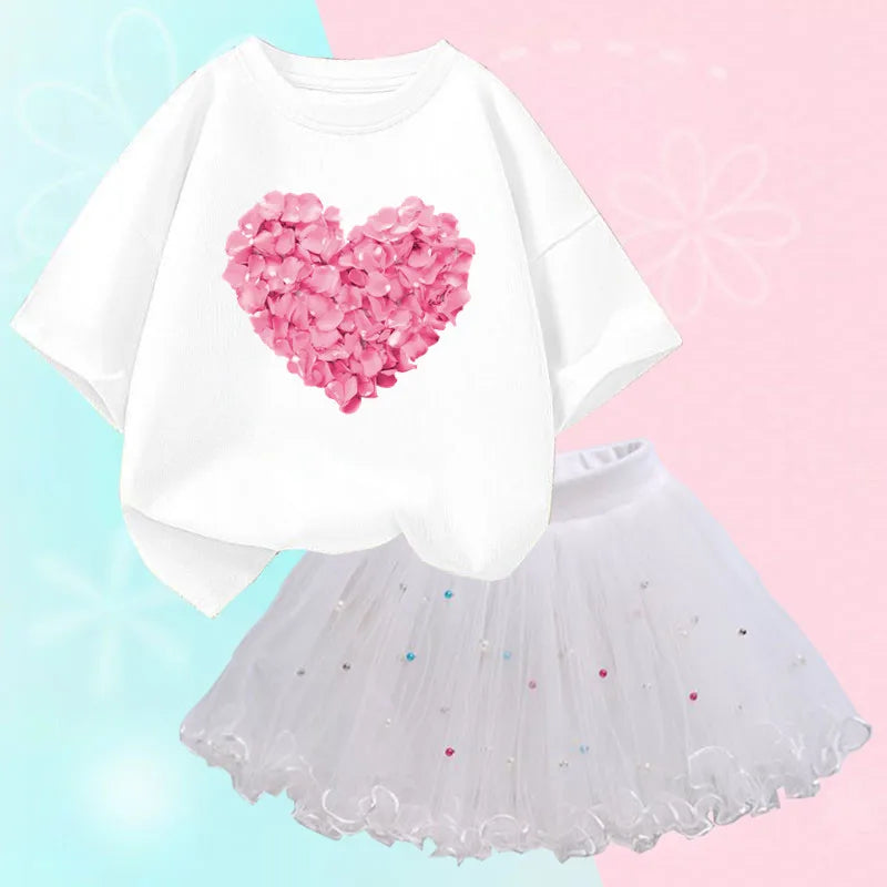Dresses For Girl Summer Fashion Wear Outfit Kids T-Shirt Suit Unicorn Party Baby Costumes For Children Tulle Tutu Skirt Clothing