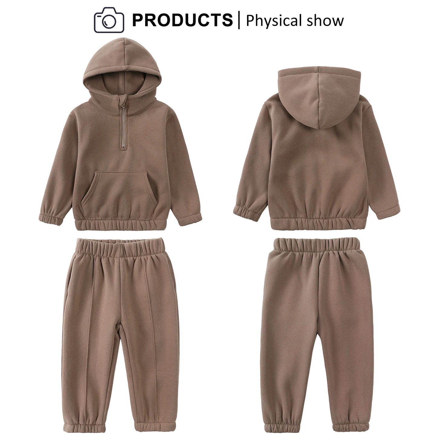 Toddlers Tracksuit,Boys Girls Jog Suits,Fleece Warm Kids Sweater Shirt+Sweater Pants,Children's Casual Sportswear,Teen Jumpsuits
