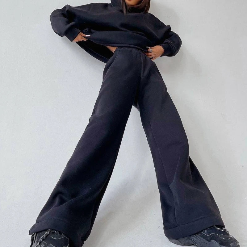 Women'S Sporty Hooded Tracksuit Two 2 Pieces Set Sweatshirts Hoodies Pullover With Pockets Pants Suit Sweatpants Trousers Outfit