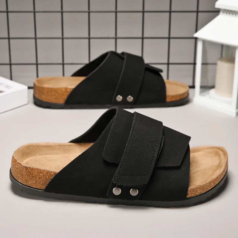 Brand Men Women Sandals Summer Designer Couple Cork Clogs Sandals Luxury Classic Unisex Mules Beach Slide With Adjustable Buckle