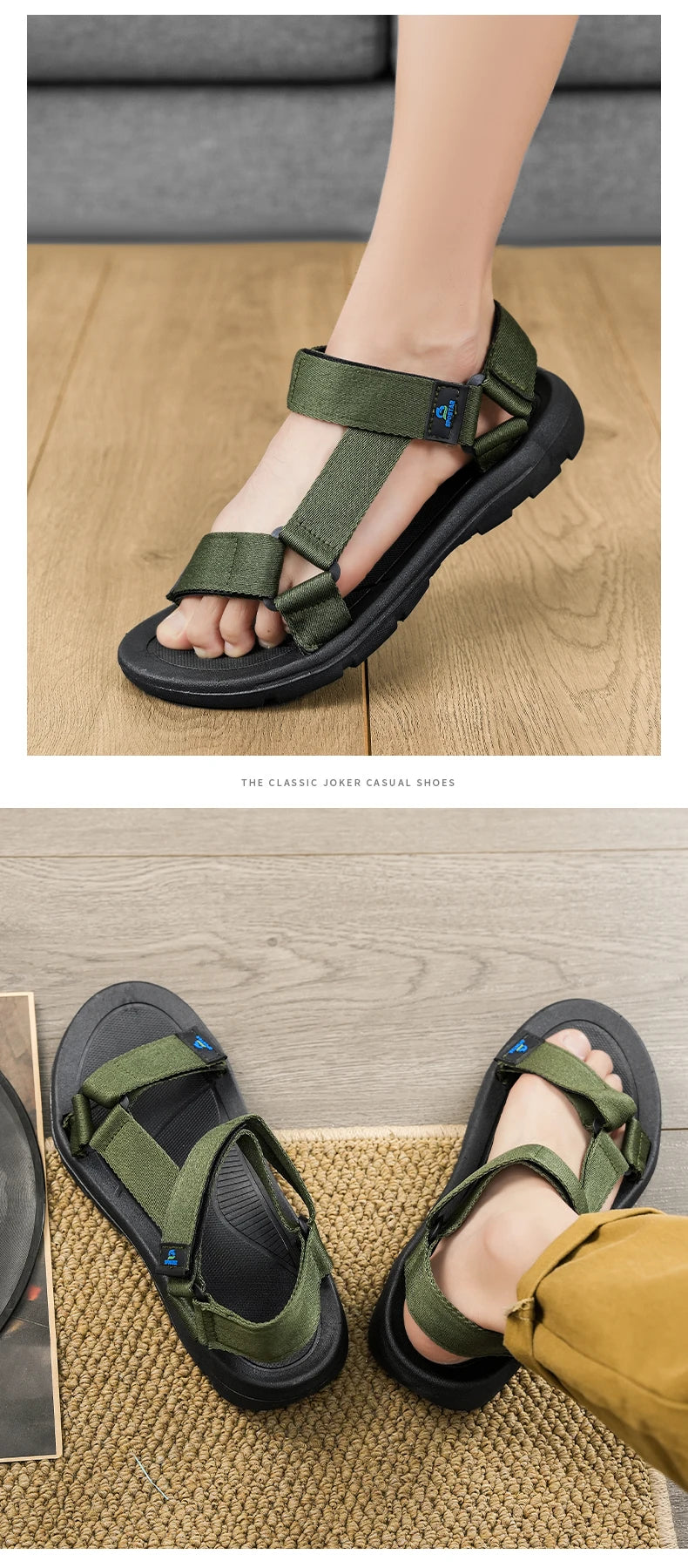 Men Summer New 2026 Casual Sports Sandals Outdoor Anti-slip Wear-resistant Soft-soled Slip-On Breathable Waterproof Beach Shoes