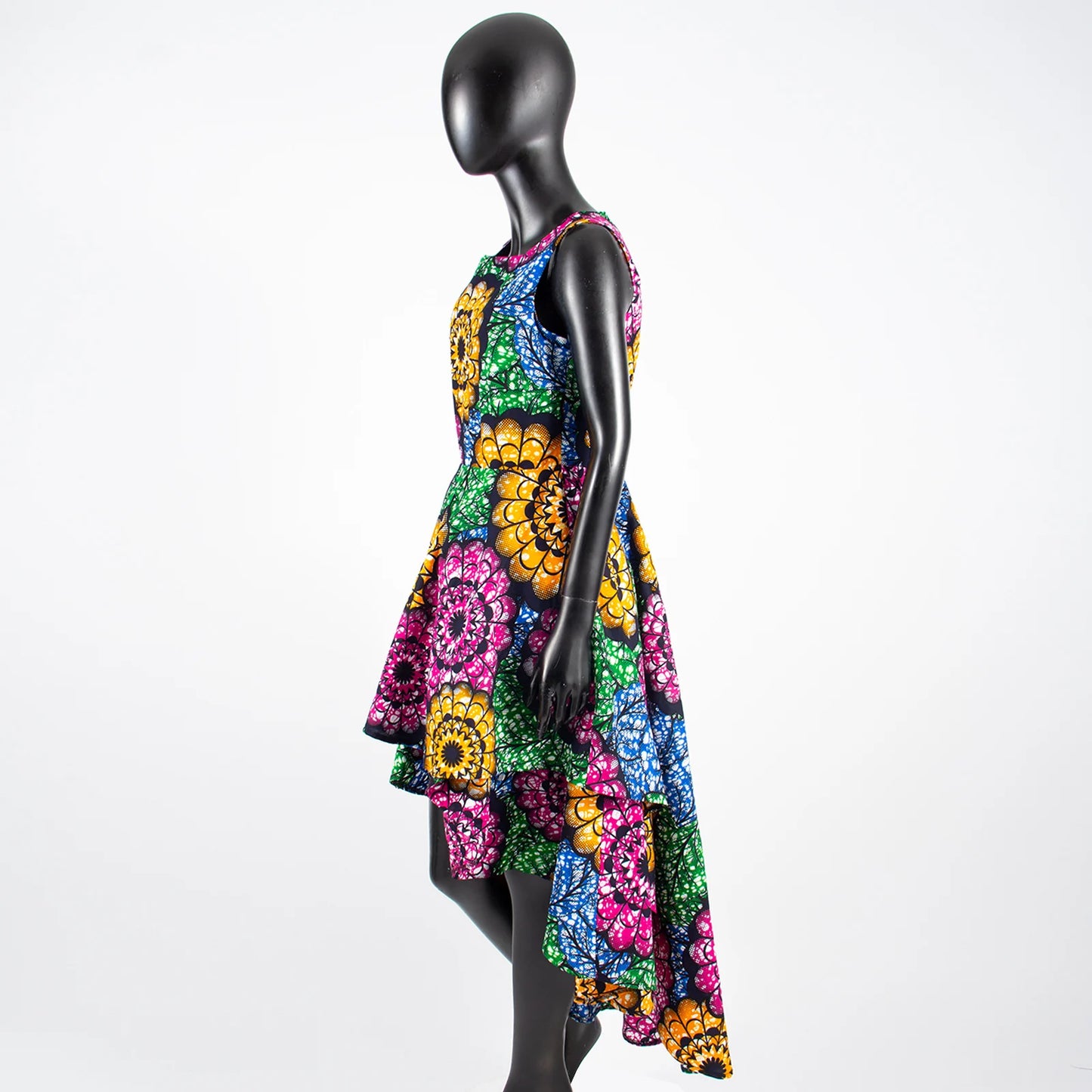 Hot African Women's AFRIPRIDE Private Sleeveless Pleated Party Dress Cotton Women's Dresses A722582