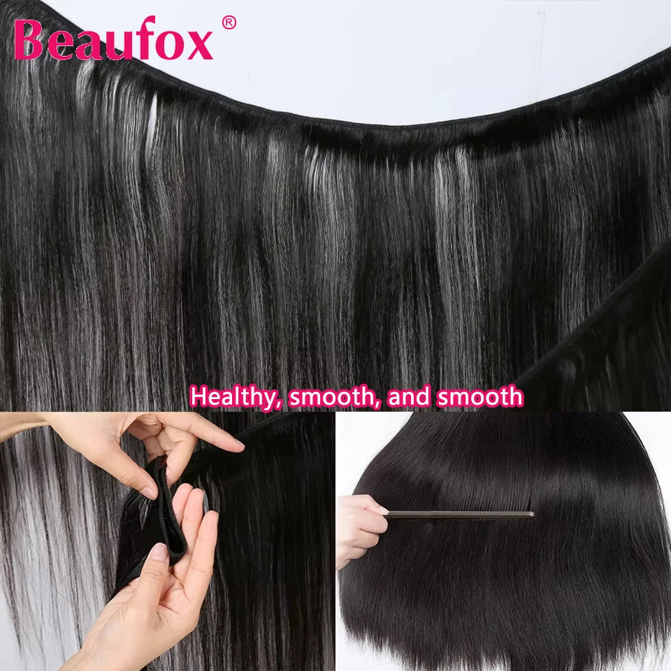 Beaufox Straight Human Hair Bundles Malaysian Straight Hair Bundles Deal Human Hair 1/3/4 Bundles Human Hair Straight 8"-30"