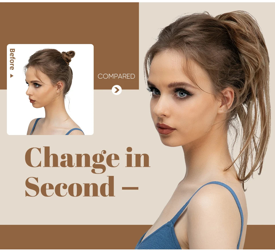 Synthetic Elastic Messy Bun Hairpieces Curly Scrunchie Black Blonde Brown Chignon Band Updo Donut For Women Natural Fake Hair