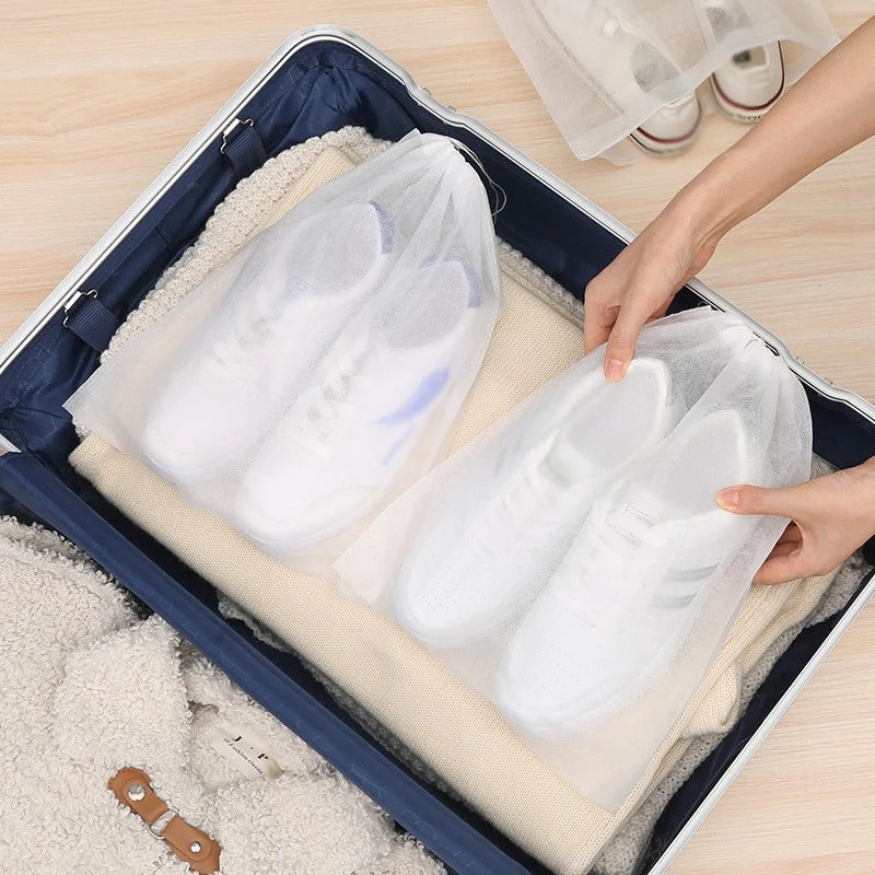 Shoe Dust Covers Drawstring Cloth Storage Bag 50/100pcs Dust Proof Shoe Bag High Heels Boot Organizer Travel Portable Pouch