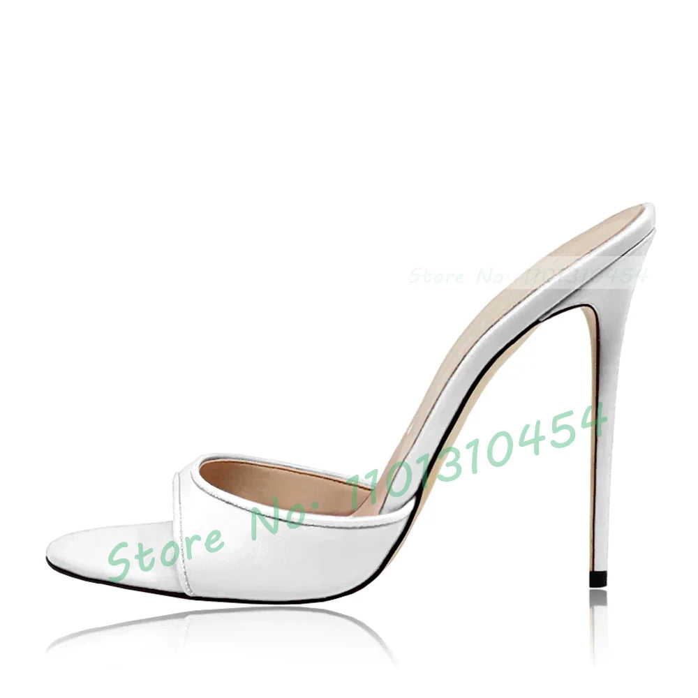 Snake Print Round Open Toe Slippers Women Casual Solid Outdoor Stiletto High Heels Shoes Female Customize Elegant Dress Slides
