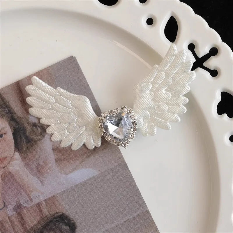 Love Heart Angel Wings Shoe Buckle Ornaments Men Women Personality Dark Gothic DIY Shoelace Buckle Decorative Shoelace Accessori