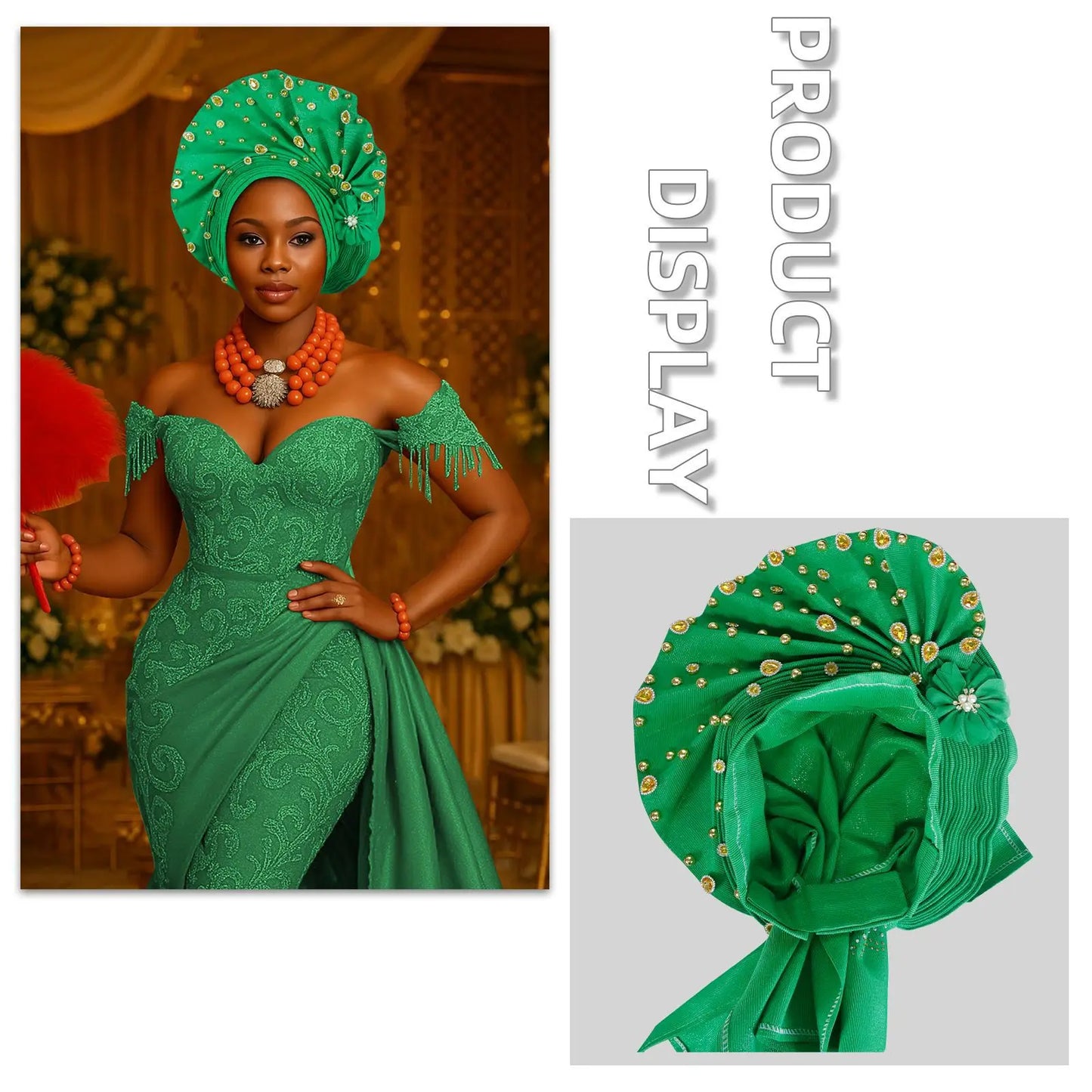 Luxury African Headscarf Wedding Party Auto Gele Headties Already Made Turban Cap for Women Nigeria Bonnet Hijab Head Wrap Hat