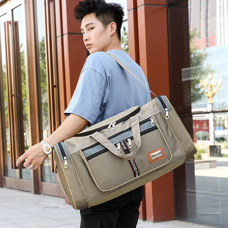 Women Men Nylon Travel Duffel Bag Carry On Luggage Bag Men Tote Large Capacity Weekender Gym Sport Holdall Overnight Bag Pouches