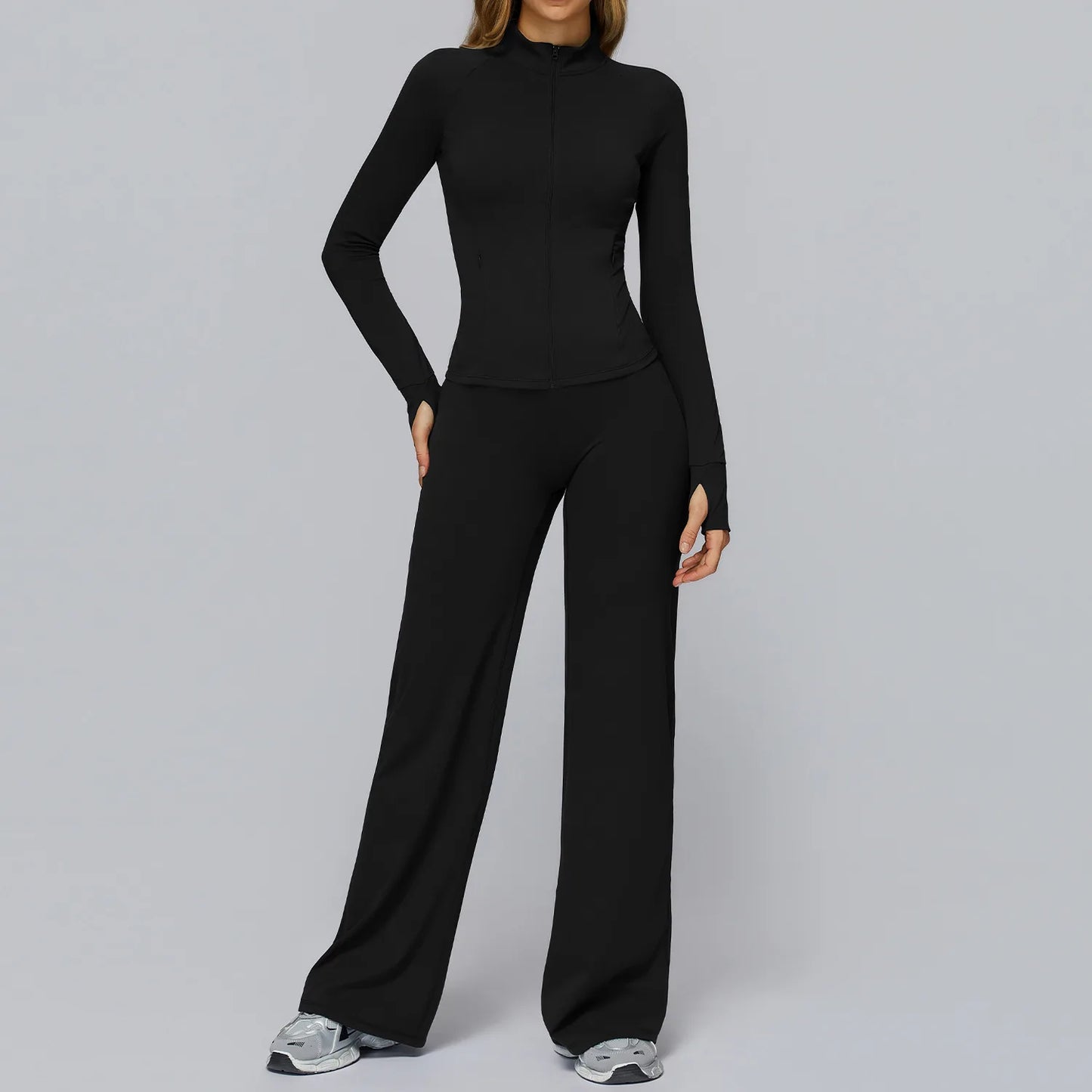 Yoga Set 2PCS Women Sportswear Workout Clothes Seamless Athletic Wear Gym Legging Fitness Bra Crop Top Long Sleeve Sports Suits