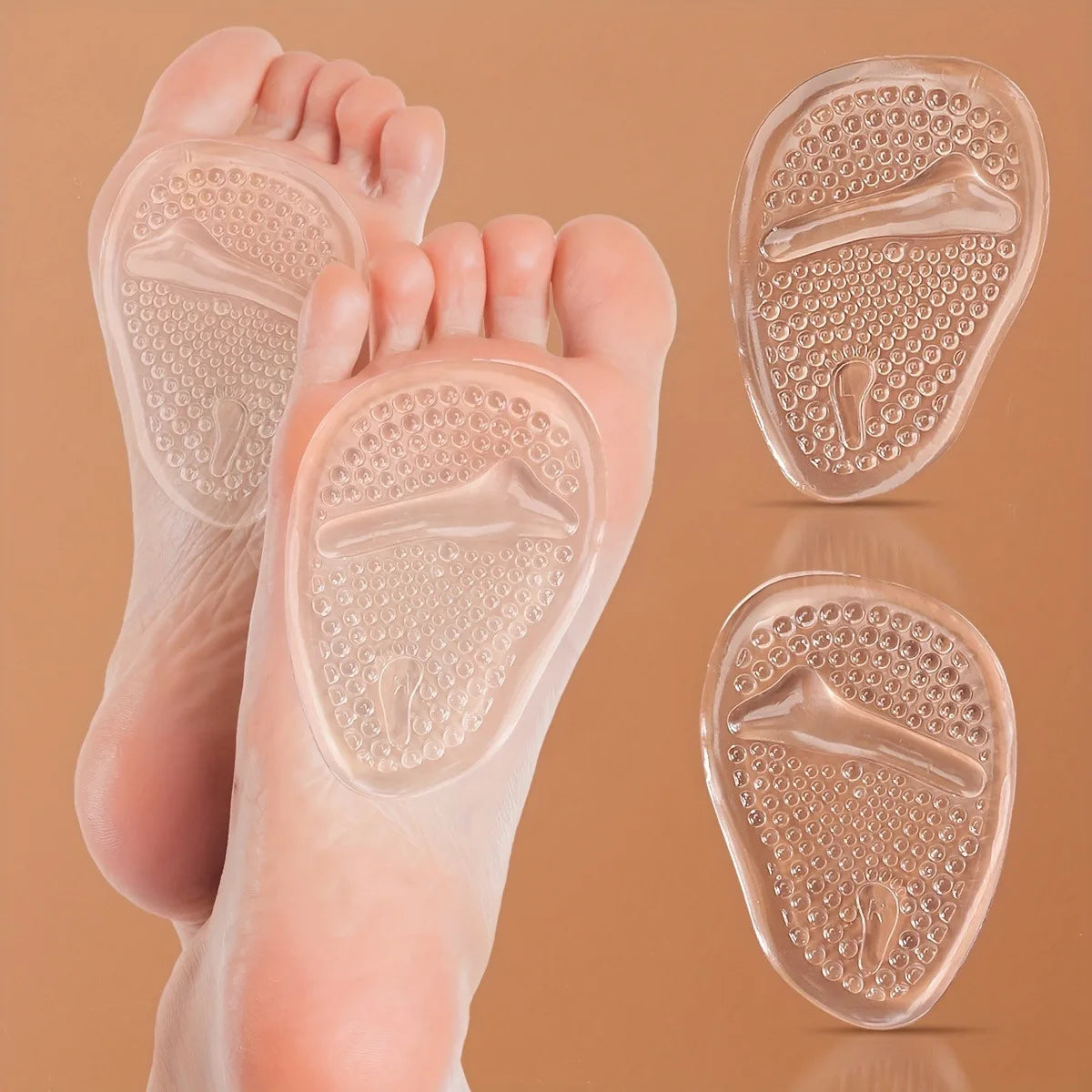 Soft Silicone Forefoot Metatarsal Pads Non-Slip Ball of Foot Cushions for Women High Heels Sandals Pain Relief Comfortable