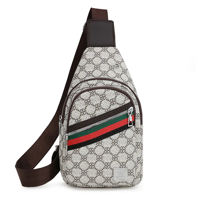 Men's Multifunction Messenger Bag Shoulder Cloth Chest Bags Crossbody Casual  Handbag with Earphone Hole