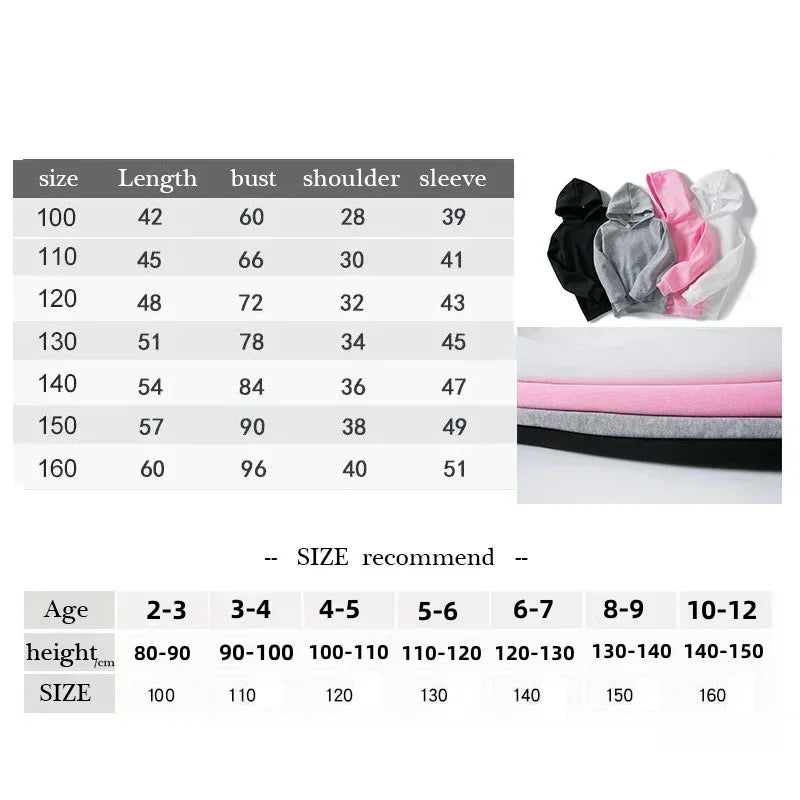 Children's Black Sports Outdoor Letter Print Hooded Sweatshirt 3-12 Years Old Boys and Girls Casual Set Sweatshirt + Pants