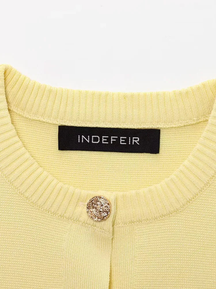 HXAO Cardigan Woman Knitwear Button Ladies Short Sleeve Knit Bolero Women's Tricot Top Summer Outerwear Crop Cardigan Top Female