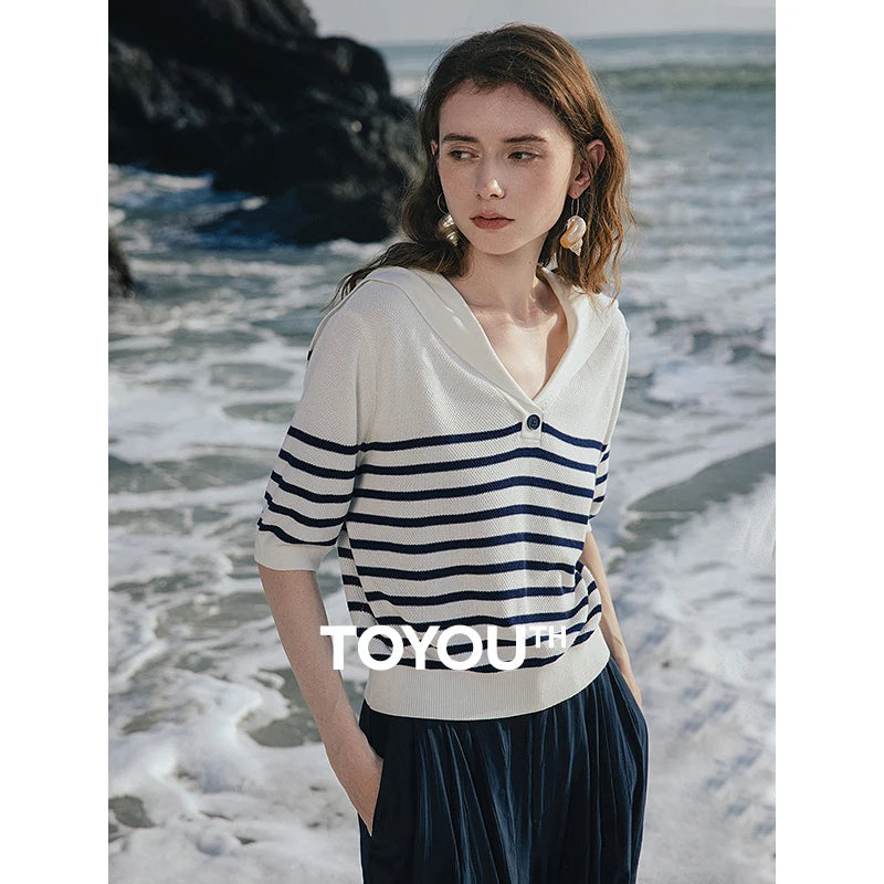 TOYOUTH  Women Knitwear 2025 Summer New Tops 8523015