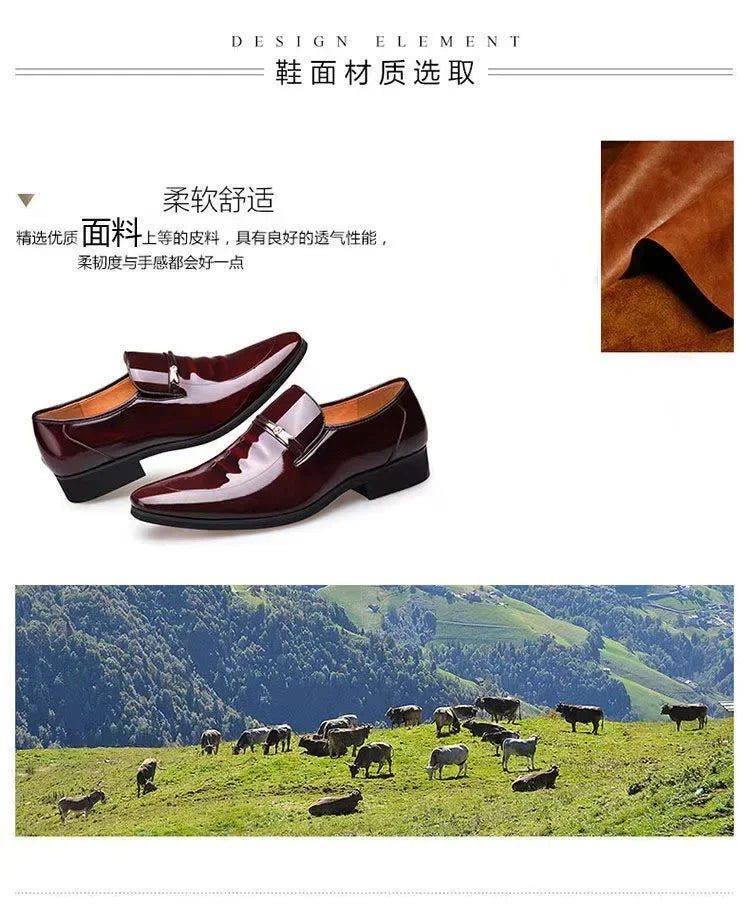 Luxury Business Oxford Leather Shoes Men's Breathable Patent Leather Formal Shoes Plus Size Mans Office Wedding Flats Male Black