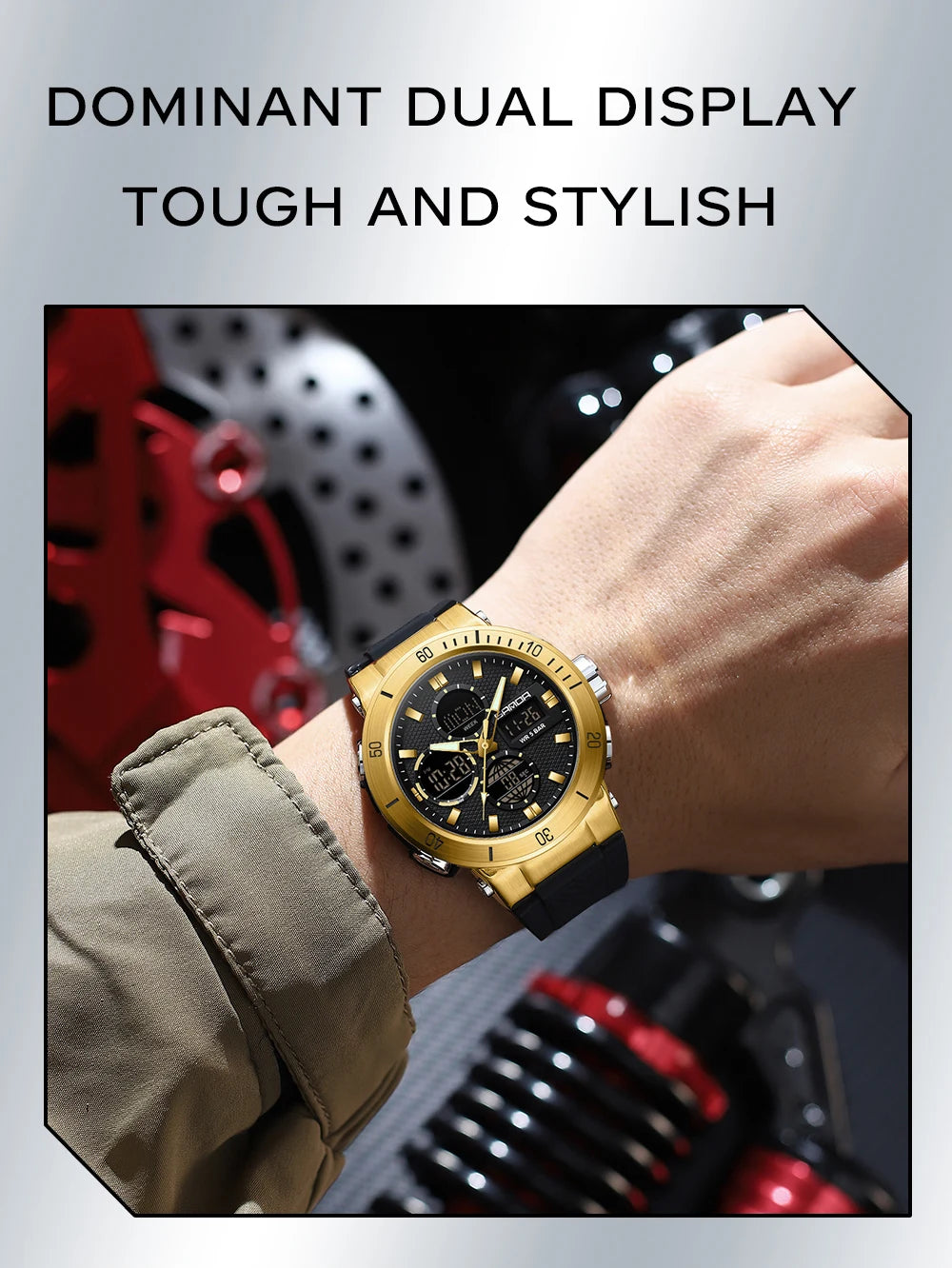 Fashion SANDA 2025 Top Brand 6191 Men New Countdown Stopwatch Waterproof Light Electronic Alarm Clock Time Led Digital Watches