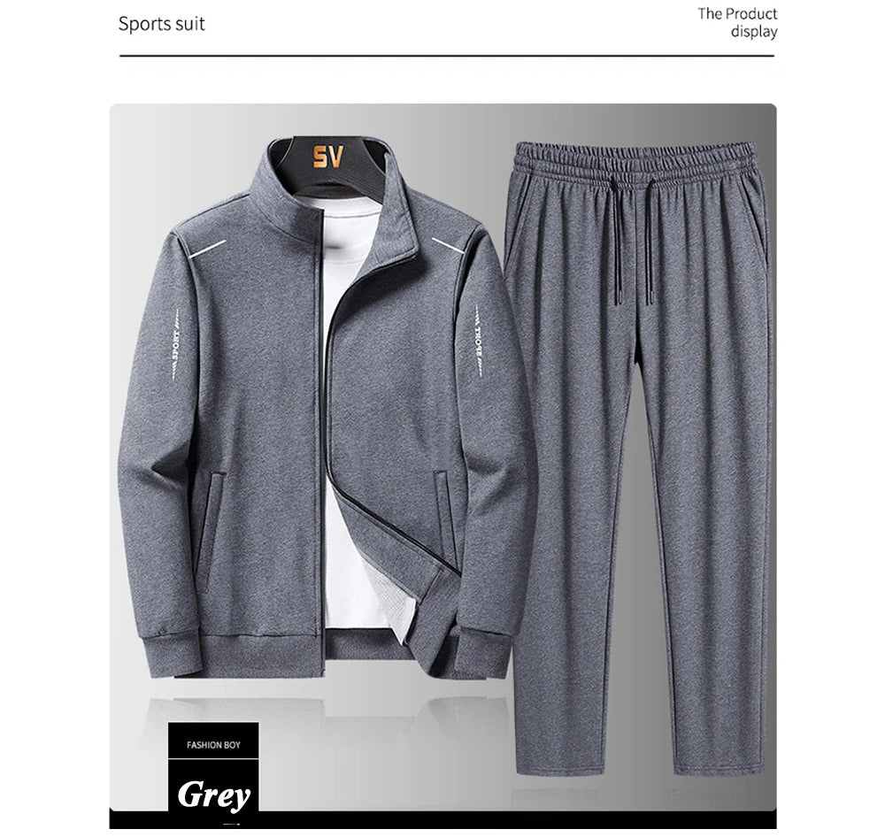 Mens Sportwear Sets Autumn Fashion Men Sporting Suit Sweatshirt +Sweatpants 2 Pieces Sets Men Tracksuit Running Jogging Clothing