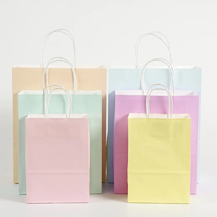 6pcs Macaron Paper Bags Candy Gift Packaging Bags Kids Unicorn Birthday Party Decor Baby Shower Supplies Wedding Decor