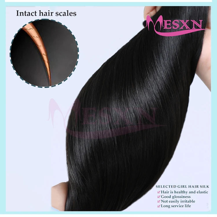 MESXN Double line New Feather hair extensions 100% Human Hair Real Natural Hair Comfortable and Invisible Brown Blonde 613